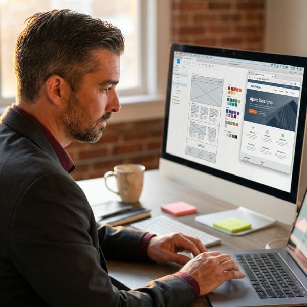 JT working on a website project