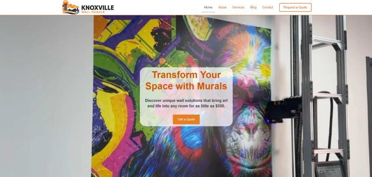 Knoxville Wall Murals Website Screenshot